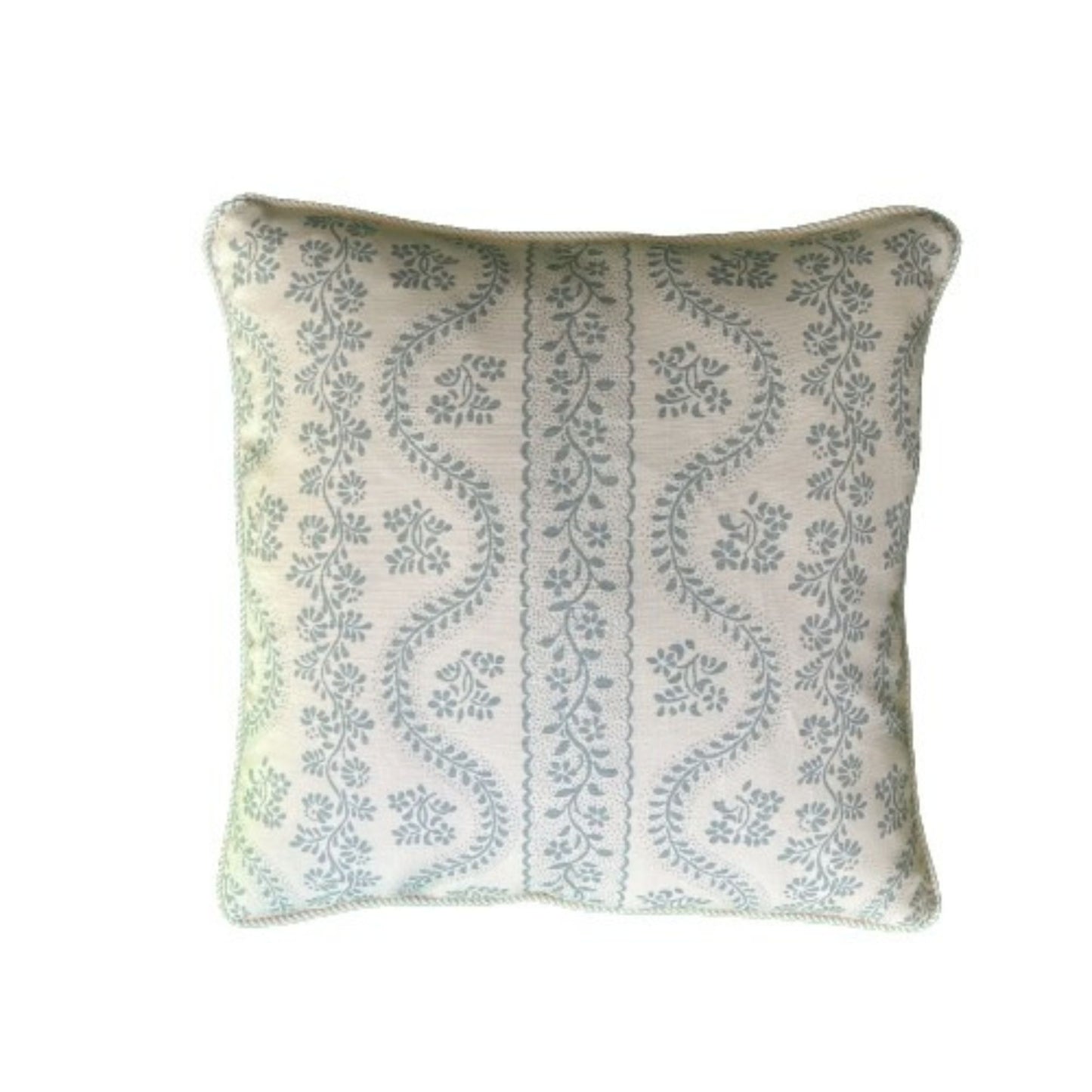 100 main Sister Parish Dolly Seafoam Flower Stripe Decorative 20 x 20 Pillow with Down Feather Insert