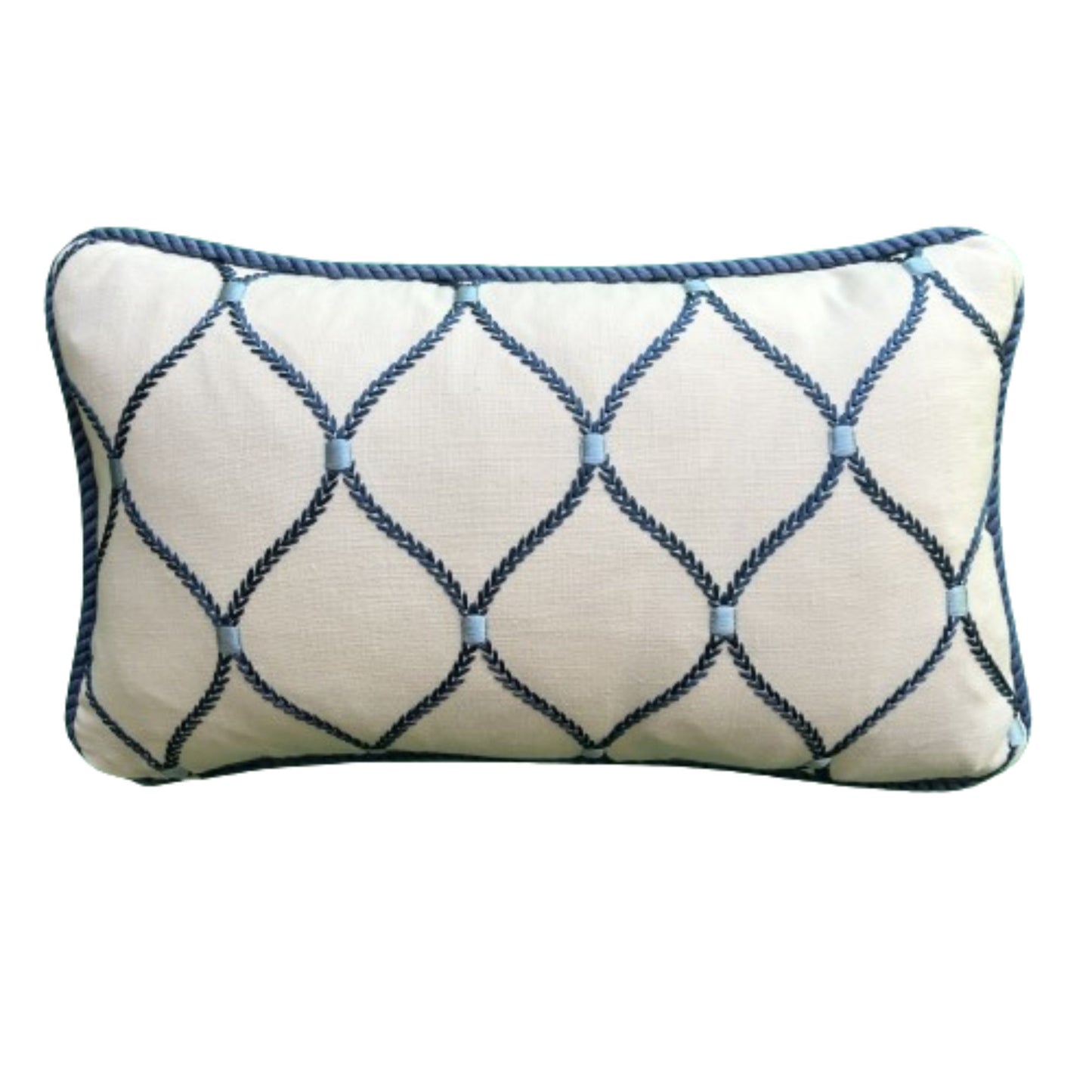 Palace Walk Blue and White Toile from Beacon Hill 12 x 18 Rectangle Decorative Pillow with Down/Feather Insert